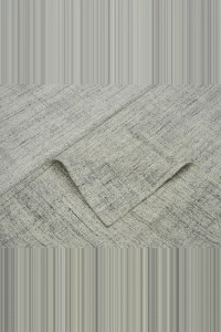 Primitive Decor Plain Light Gray Turkish Kilim Rug 8x11  226,347 - Grey Turkish Rug  $i