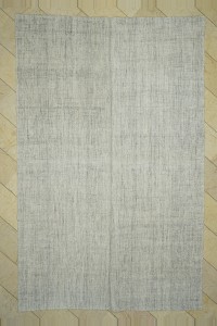 Grey Turkish Rug Primitive Decor Plain Light Gray Turkish Kilim Rug 8x11  226,347
