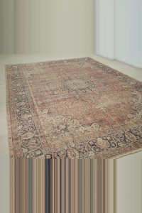 Primitive Decor Vintage Oushak Carpet Rug 9x12 260,357 - Oushak Rug $i