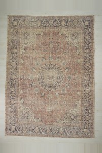 Primitive Decor Vintage Oushak Carpet Rug 9x12 260,357 - Oushak Rug $i