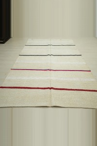 Primitive Striped Organic Hemp Kilim Rug 6x11 180,325 - Turkish Hemp Rug $i