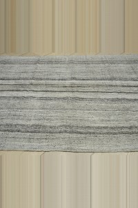 Primitive Striped Turkish Gray Kilim Rug 7x10 208,292 - Grey Turkish Rug  $i
