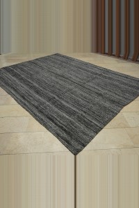 Primitive Striped Turkish Gray Kilim Rug 8x10 240,314 - Grey Turkish Rug  $i