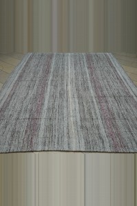 Primitive Striped Turkish Kilim Rug 7x10 Feet  223,321 - Grey Turkish Rug  $i