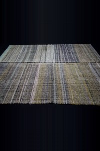 primitive Striped Turkish Kilim Rug 7x11 Feet 213,323 - Grey Turkish Rug  $i
