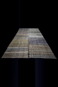 primitive Striped Turkish Kilim Rug 7x11 Feet 213,323 - Grey Turkish Rug  $i