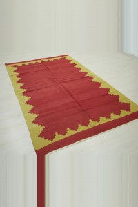 Red And Green Avonya Kilim Rug. 140,233 - Turkish Kilim Rug  $i