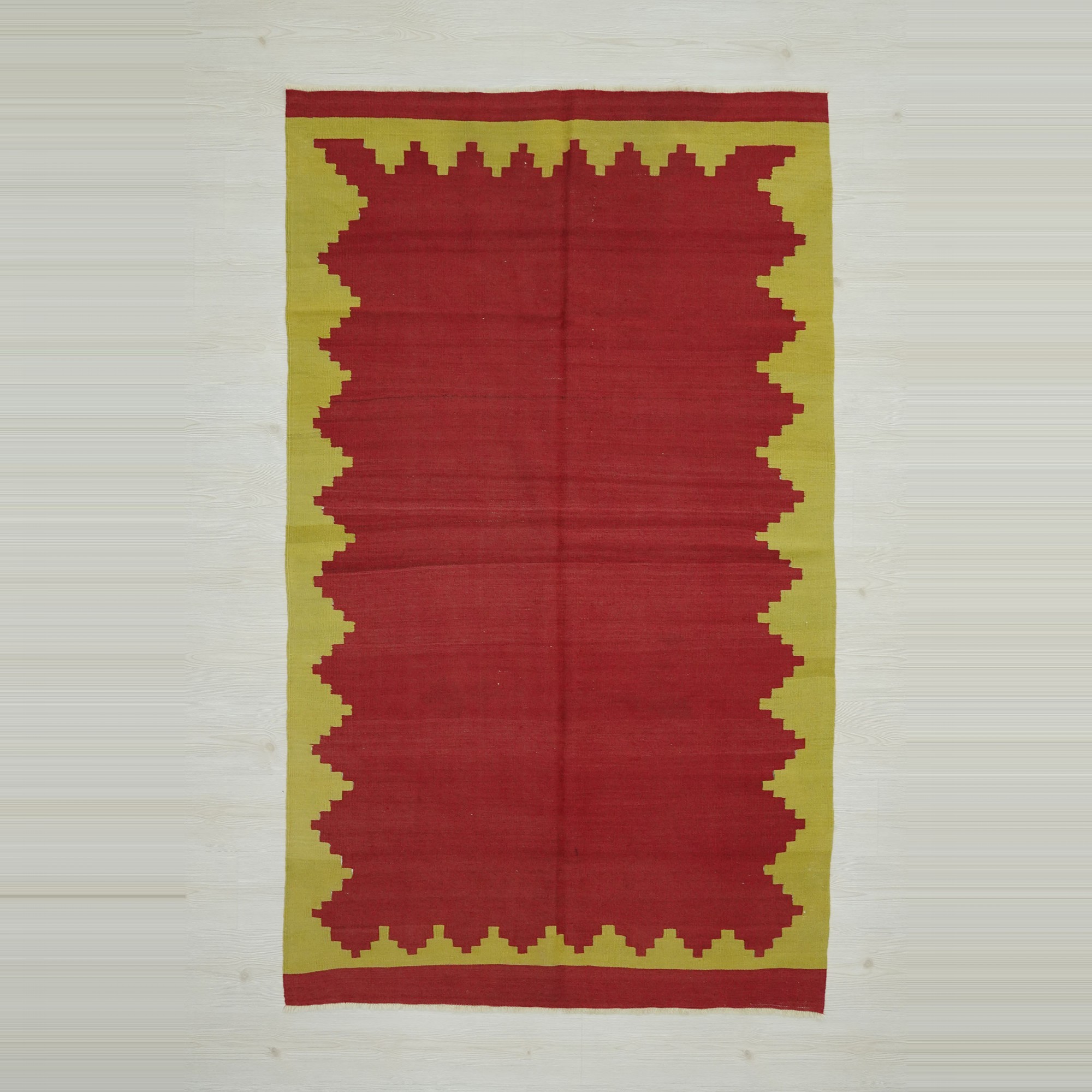 Red And Green Avonya Kilim Rug. 140,233 - Turkish Kilim Rug