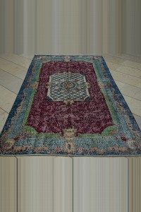 Red and Green Turkish Carpet Rug 5x8 Feet 142,242 - Oushak Rug  $i