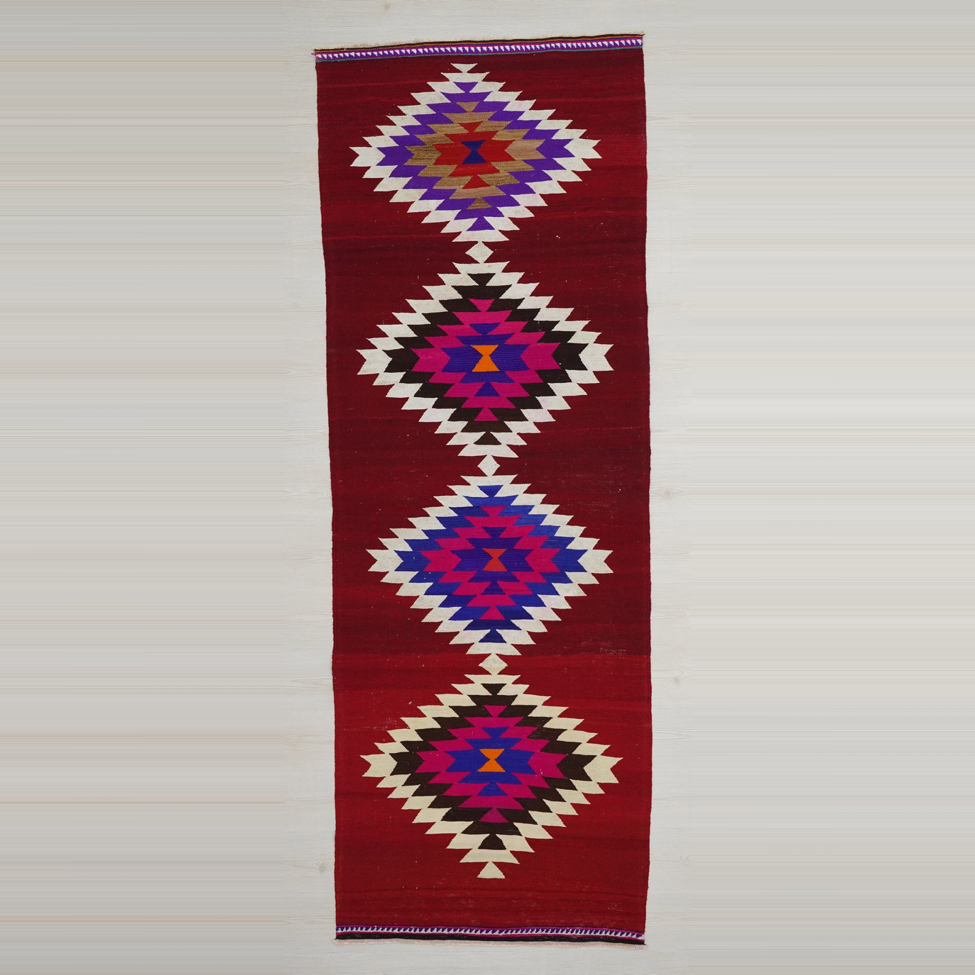 Red And Pink Kilim Rug Runner  102,288 - Turkish Rug Runner