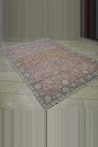Red Blue Turkish Carpet Rug 6x9 Feet 178,265 - Oushak Rug $i