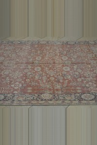 Red Blue Turkish Carpet Rug 6x9 Feet 178,265 - Oushak Rug $i
