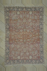 Red Blue Turkish Carpet Rug 6x9 Feet 178,265 - Oushak Rug $i