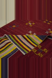 Red Kilim Rug Runner 4x8 Feet 118,252 - Turkish Rug Runner $i