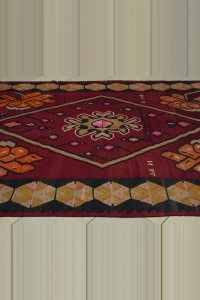 Red Orange Turkish Kilim Rug 7x10 Feet 200,321 - Turkish Kilim Rug  $i