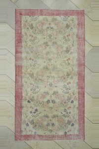 Rose Pattern Oushak Rug 4x7 Feet 110,205 - Oushak Rug $i