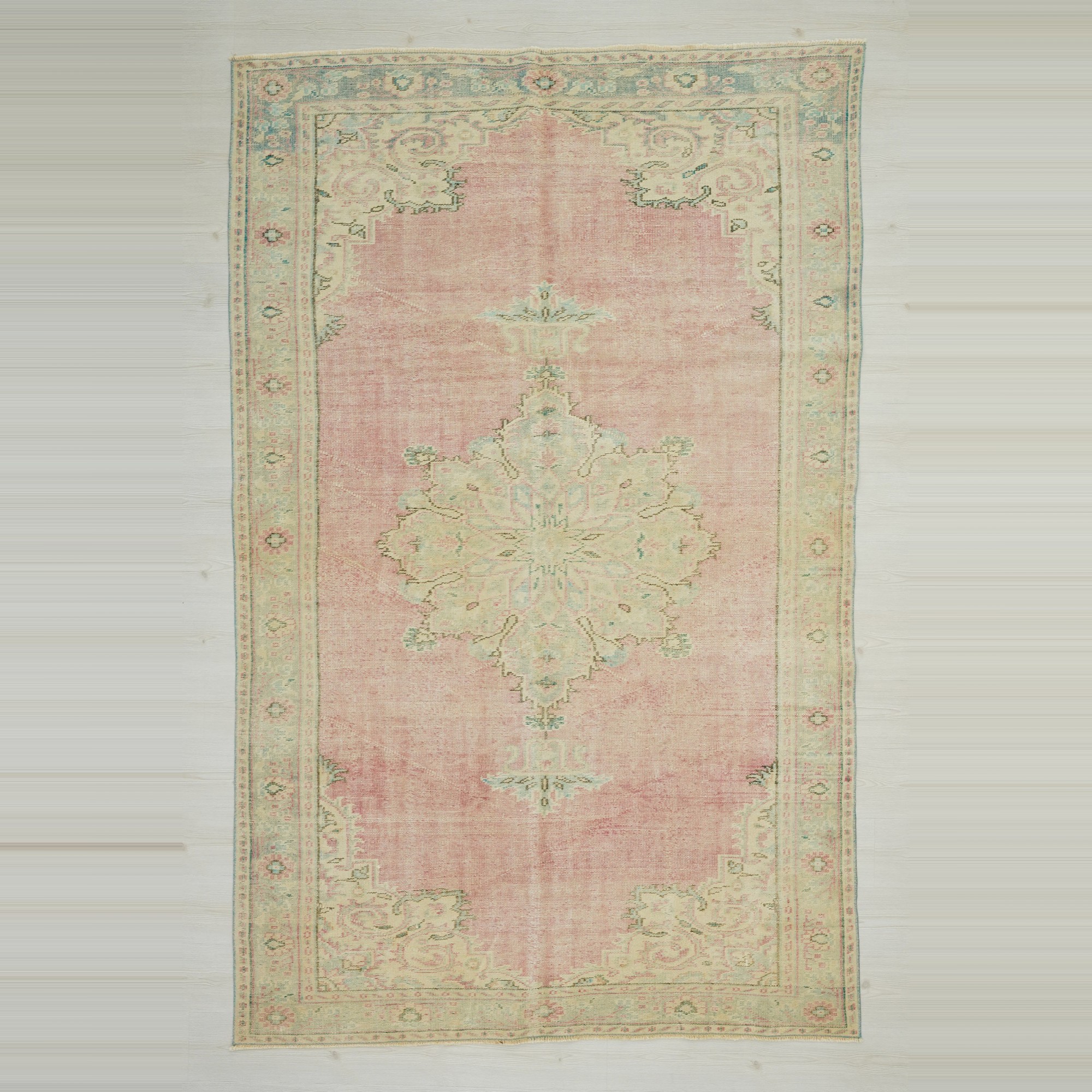 Salmon Pink Oushak Rug 6x9 180,283 - Oushak Rug