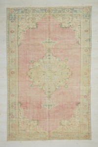 Salmon Pink Oushak Rug 6x9 180,283 - Oushak Rug  $i
