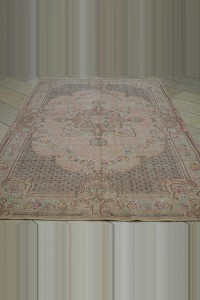 Salmon Pink Oushak Rug 6x9 Feet 176,272 - Oushak Rug $i