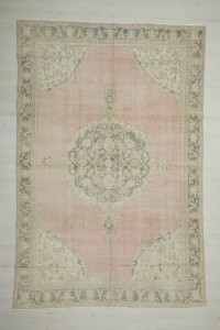 Salmon Pink Oushak Rug 7x11 Feet 220,336 - Oushak Rug $i
