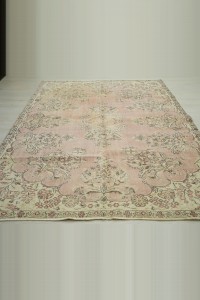 Salmon Pink Turkish Area Rug 7x9 Feet 205,275 - Oushak Rug $i