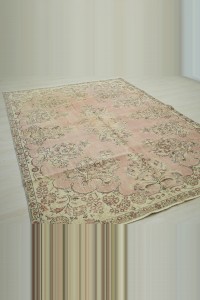 Salmon Pink Turkish Area Rug 7x9 Feet 205,275 - Oushak Rug $i