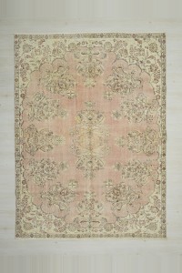 Salmon Pink Turkish Area Rug 7x9 Feet 205,275 - Oushak Rug $i