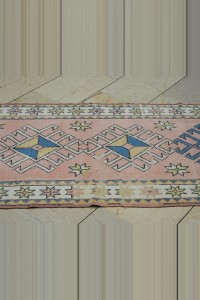 Salmon Pink Wool Oushak Rug Runner 83,302 - Turkish Rug Runner  $i