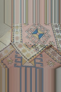Salmon Pink Wool Oushak Rug Runner 83,302 - Turkish Rug Runner  $i