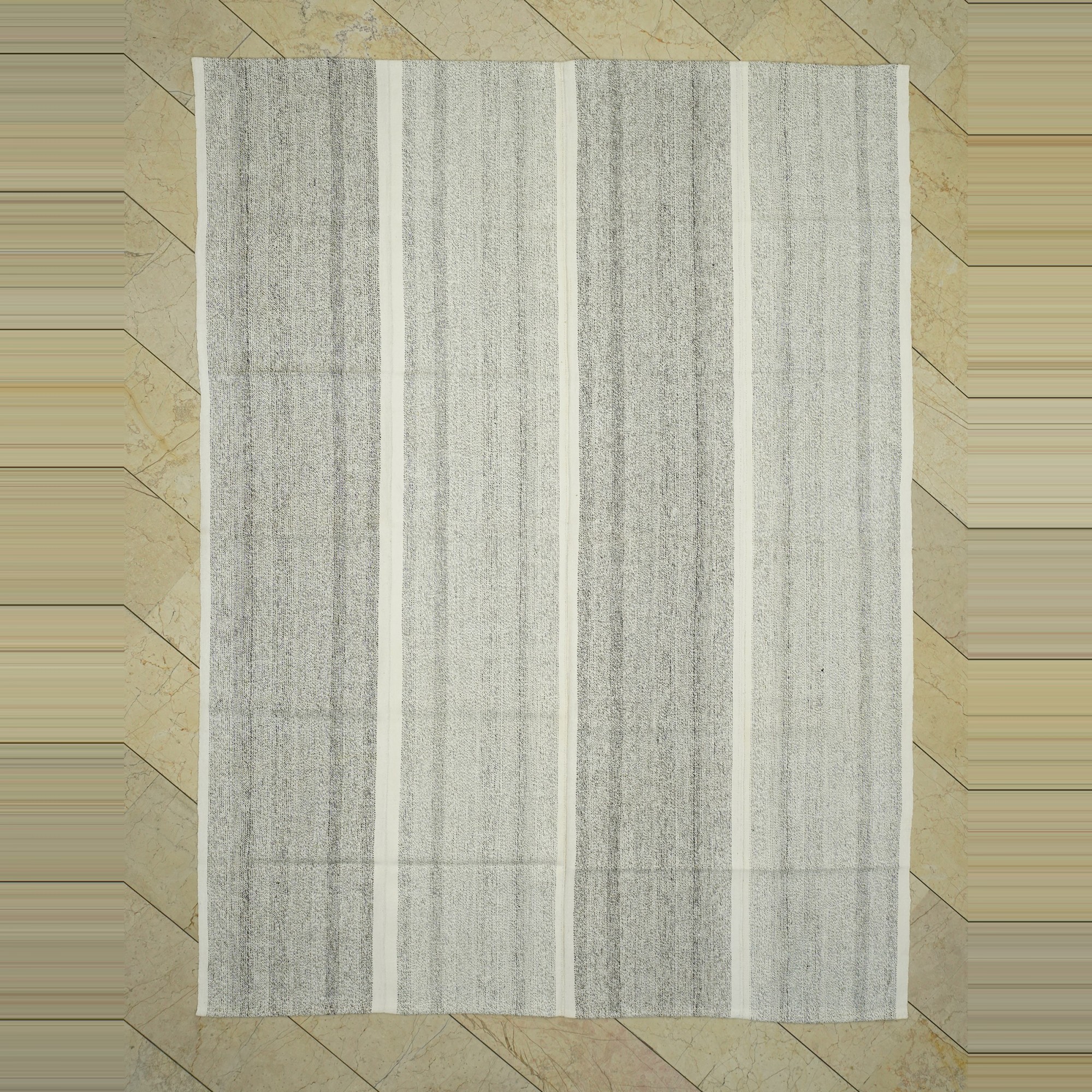 Scandinavian Style Gray And White Turkish Rug 7x10 215,290 - Grey Turkish Rug