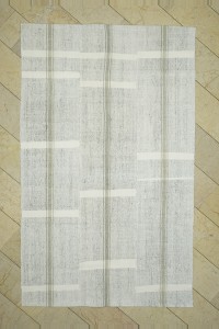 Grey Turkish Rug Secret White Striped Turkish Cotton Kilim Rug 5x9  166x276