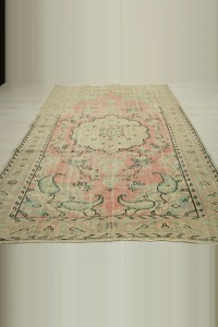 Semi Old Faded Oushak Rug 6x9 184,273 - Oushak Rug $i