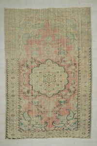 Semi Old Faded Oushak Rug 6x9 184,273 - Oushak Rug $i