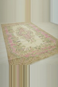 Semi Pale Oushak Rug 6x10 181,313 - Oushak Rug $i