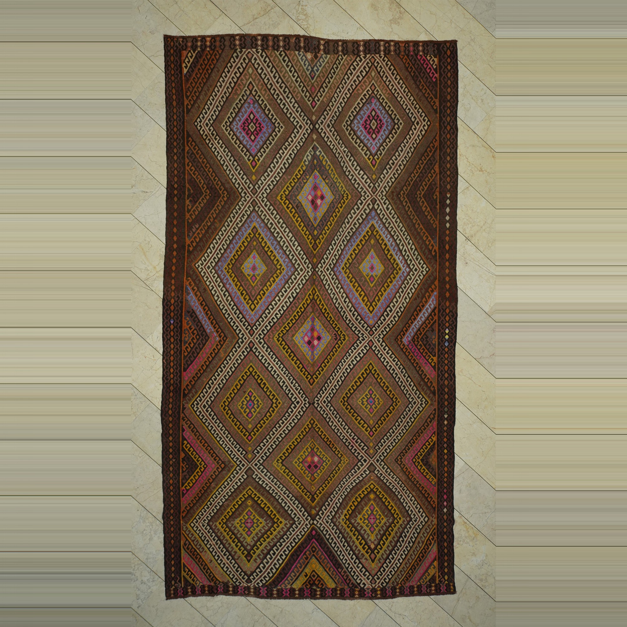 Soumak Turkish Kars Kilim Rug 7x13 Feet  210,410 - Turkish Kilim Rug