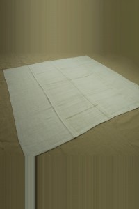 Square Plain White Turkish Hemp Kilim Rug 8x8 Feet  252,252 - Turkish Hemp Rug  $i