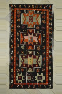 Turkish Kilim Rug Star Pattern Old Kars Kilim Rug 5x10  160,311