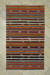Turkish Kilim Rug Stripe Turkish Kilim Rug 5x9  157,263