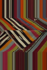 Striped Denizli Tavas Kilim Rug 6x8 174,243 - Turkish Kilim Rug $i