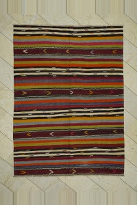Turkish Kilim Rug Striped Denizli Tavas Kilim Rug 6x8  174,243