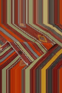 Striped Ethnic Kilim Rug 5x9 Feet 157,272 - Turkish Kilim Rug  $i