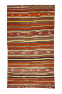 Turkish Kilim Rug Striped Ethnic Kilim Rug 5x9 Feet 157,272