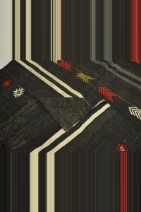 Striped Goat Hair Kilim Rug 5x10 145,315 - Goat Hair Rug $i