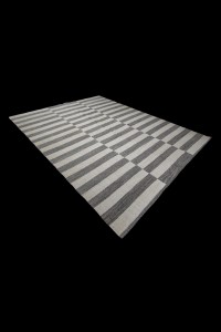 Striped Hemp Kilim Rug 8x10 Feet 246,302 - Turkish Hemp Rug  $i