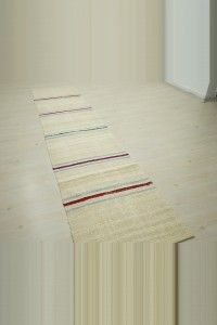 Striped Hemp Runner Rug 2x11 Feet 72,328 - Turkish Rug Runner  $i