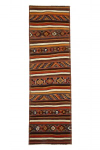 Turkish Rug Runner Striped Kilim Rug Runner 3x10 Feet 94,306