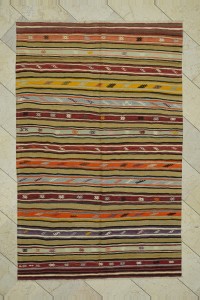 Turkish Kilim Rug Striped Turkish Antalya Kilim Rug 5x8  160,247