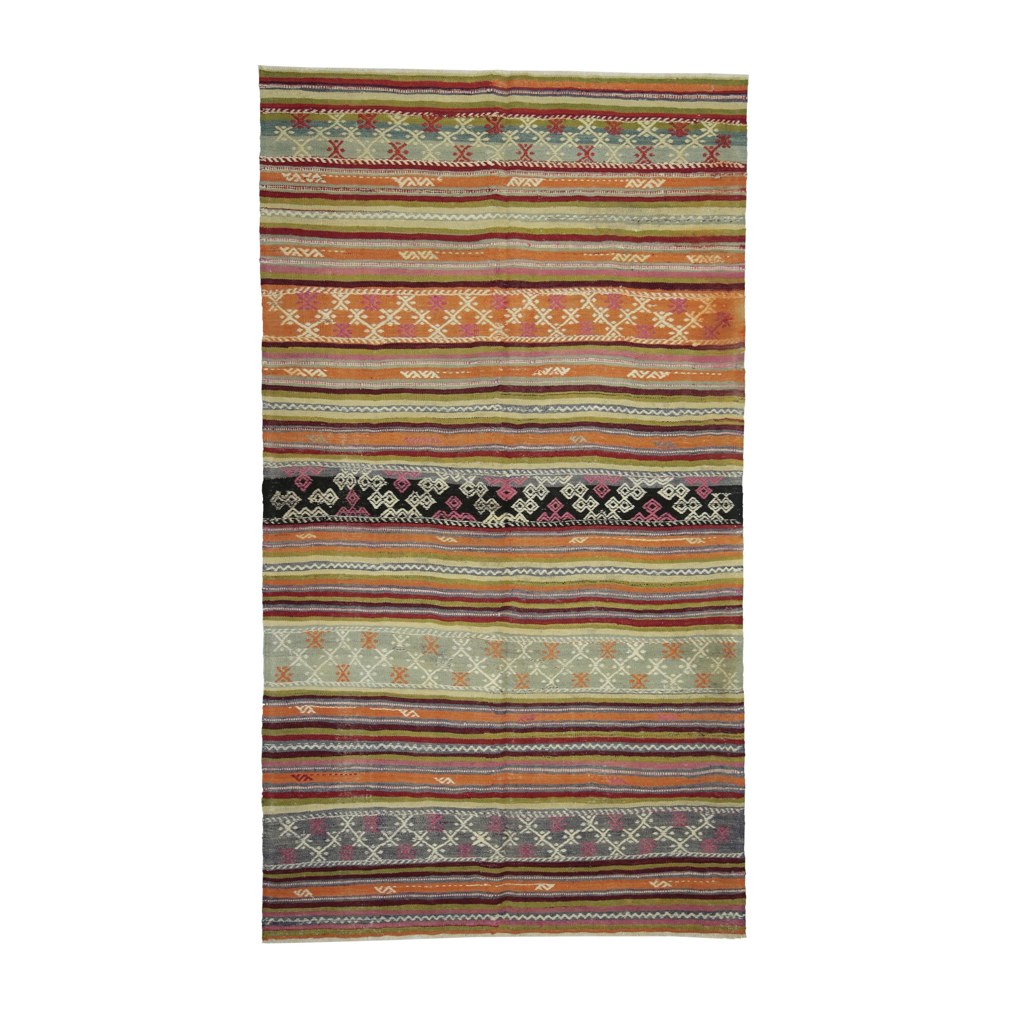 Striped Turkish Area Rug 6x10 168,300 - Turkish Kilim Rug