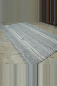 Striped Turkish Grey Rug 6x11 Feet 192,322 - Grey Turkish Rug  $i