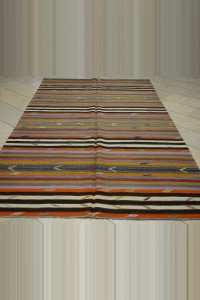 Striped Turkish Kilim Rug 6x10 Feet  175,298 - Turkish Kilim Rug  $i
